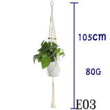 Flower Pot Net Bag Beige Cotton Rope Indoor Plant Hanger Hanging Basket Sling